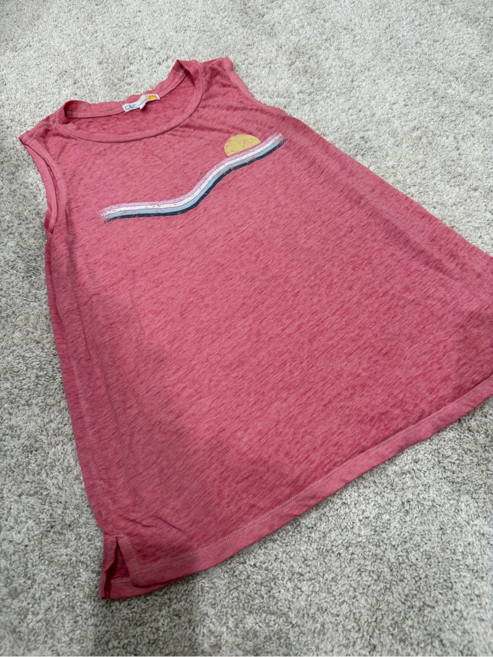 C&C California Rose Pink Graphic Tank with Sun Detail